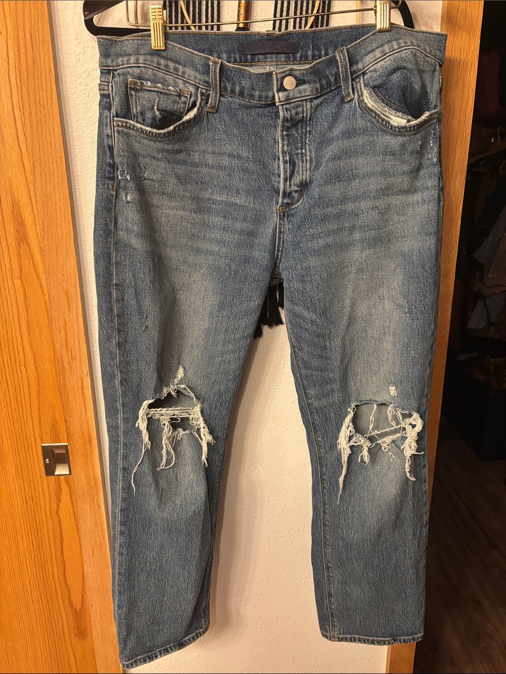 Joe's Jeans Distressed Light Blue Boyfriend Jeans